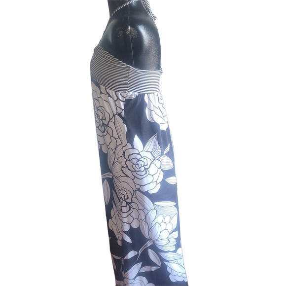 Mossimo Black and White Floral Halter Maxi Dress L - Picture 4 of 6